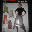 Simplicty 4310 Uncut 10-22 Front Wrap Diagonal Hemline Skirt Ethnic Boho Pattern