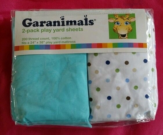 **Garanimals 2 pack light Blue / dots Yard Sheets 24" x 38" 100% cotton