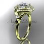 14kt yellow gold diamond engagement ring with a Forever One Moissanit center stone ADLR133