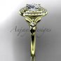 14kt yellow gold diamond engagement ring with a Forever One Moissanit center stone ADLR133