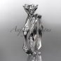 14kt white gold diamond leaf and vine wedding ring,engagement ring,engagement set ADLR132S