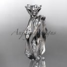 14kt white gold engagement ring, engagement set with a Moissanite center stone ADLR132S
