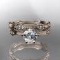 14kt rose gold diamond engagement ring, engagement set with a Moissanite center stone ADLR132S
