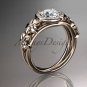 14kt rose gold diamond floral wedding ring, engagement ring ADLR131