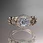 14kt rose gold diamond floral wedding ring, engagement ring ADLR131