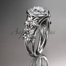 14kt white gold diamond floral wedding ring, engagement ring ADLR131