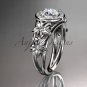 14kt white gold diamond floral wedding ring, engagement ring ADLR131