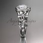 14kt white gold diamond floral wedding ring, engagement ring ADLR131