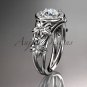 14kt white gold engagement ring with a Forever One Moissanite center stone ADLR131