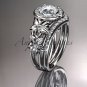 14kt white gold engagement ring with a Forever One Moissanite center stone ADLR131