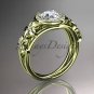 14kt yellow gold engagement ring with a Forever One Moissanite center stone ADLR131