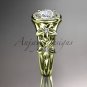 14kt yellow gold engagement ring with a Forever One Moissanite center stone ADLR131
