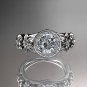 Platinum diamond engagement ring with a Forever One Moissanite center stone ADLR131