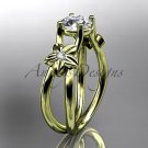 14kt yellow gold diamond floral wedding ring, engagement ring ADLR130