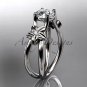 14kt white gold engagement ring with a "Forever One" Moissanite center stone ADLR130