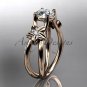 14kt rose gold engagement ring with a "Forever One" Moissanite center stone ADLR130