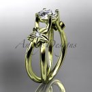 14kt yellow gold engagement ring with a "Forever One" Moissanite center stone ADLR130