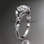 14kt white gold diamond floral wedding ring, engagement ring ADLR129