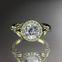 14kt yellow gold wedding ring, engagement ring with a Moissanite center stone ADLR129