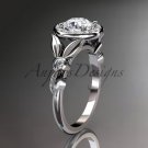 Platinum wedding ring, engagement ring with a  Moissanite center stone ADLR129