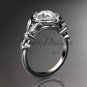 Platinum wedding ring, engagement ring with a Moissanite center stone ADLR129