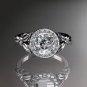 Platinum wedding ring, engagement ring with a Moissanite center stone ADLR129