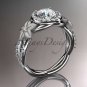 14kt white gold diamond leaf and vine wedding ring, engagement ring ADLR127