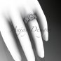 14kt white gold diamond leaf and vine wedding ring, engagement ring ADLR127