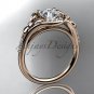 14kt rose gold diamond floral wedding ring, engagement ring ADLR126