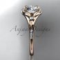 14kt rose gold diamond floral wedding ring, engagement ring ADLR126