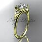 14kt yellow gold diamond floral wedding ring, engagement ring ADLR126
