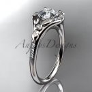 14kt white gold wedding ring, engagement ring with a  Moissanite center stone ADLR126