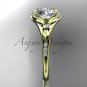 14kt yellow gold wedding ring, engagement ring with a Moissanite center stone ADLR126