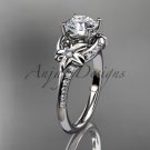 14kt white gold diamond floral wedding ring, engagement ring ADLR125