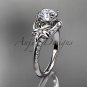 14kt white gold diamond floral wedding ring, engagement ring ADLR125