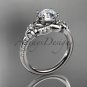 14kt white gold diamond floral wedding ring, engagement ring ADLR125