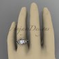 14kt white gold diamond floral wedding ring, engagement ring ADLR125