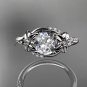 14kt white gold diamond floral wedding set, engagement set ADLR125