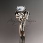 14kt rose gold diamond floral wedding set, engagement set ADLR125