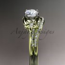 14kt yellow gold diamond floral wedding set, engagement set ADLR125