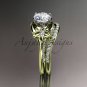 14kt yellow gold diamond floral wedding set, engagement set ADLR125