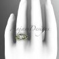 14kt yellow gold diamond floral wedding set, engagement set ADLR125