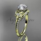 14kt yellow gold diamond floral wedding ring, engagement ring ADLR125