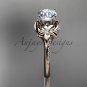 14kt rose gold diamond wedding ring, engagement ring with a Moissanite center stone ADLR125