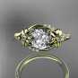 14kt yellow gold diamondwedding ring, engagement ring with a Moissanite center stone ADLR125