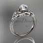 Platinum diamond wedding ring, engagement ring with a Moissanite center stone ADLR125