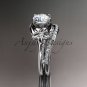 14kt white gold diamond wedding set, engagement set with a Moissanite center stone ADLR125