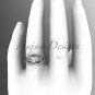 14kt white gold diamond wedding set, engagement set with a Moissanite center stone ADLR125