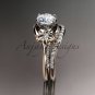 14kt rose gold diamond wedding set, engagement set with a Moissanite center stone ADLR125