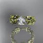 14kt yellow gold diamond leaf and vine engagement ring ADLR124